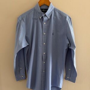 Ralph Lauren Men’s Blue Micro-Check Button-Down Shirt 15 1/2” 32/33 classic fit